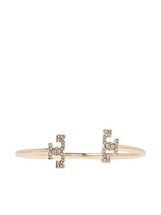 Tory Burch Eleanor bracelet - women - 18kt Gold Plated Brass/Crystal - M