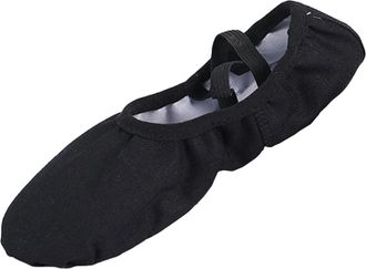 Generic Womens Ballet Shoes Casual Comfortable Split Sole Dance Flats Solid Color Foldable Classic Ballet Slippers for Dance Yoga Gymnastics Black