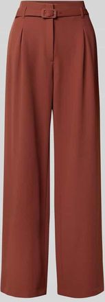 s.Oliver Black Label Wide Leg Stoffhose mit Gürtel in Rostrot, Größe 40/32