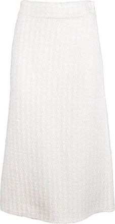 Erika Cavallini Semi Couture Gebreide Midi Rok - Dames - Midirokken - Wit - S - Wol - Rokken