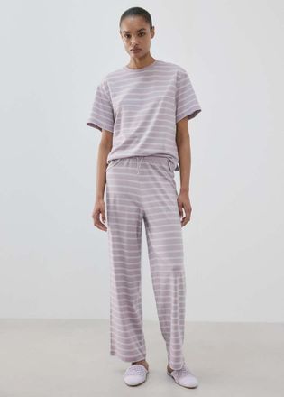 Mango Pantaloni pigiama cotone righe viola - Donna - S - MANGO