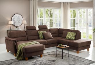 HOME AFFAIRE Wohnlandschaft »Palmera U-Form, B: 308 cm« optional Bettfunktion & Bettkasten, Federkern