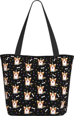 AOOEDM Cute Cartoon Unicorns Corgi-Dogs Ladies Shopping Bag 13x11x7in.The Perfect ValentineS Day Gift.It Is The Best ValentineS Day Gift For Mom, Daughter, W
