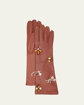 Ulla Johnson Laetitia Embellished Leather Gloves