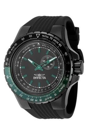 Invicta 49732 Aviator Watch in Black/Green at Nordstrom Rack