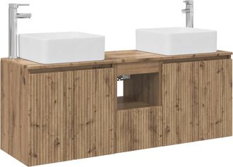 vidaXL Juego De Muebles De Ba&ntilde;o 3 Uds. Roble Artisan 49,5 X 41 X 63 Cm Vidaxl