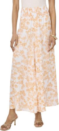 Vince Camuto Smocked Wide Leg Linen-Blend Pant
