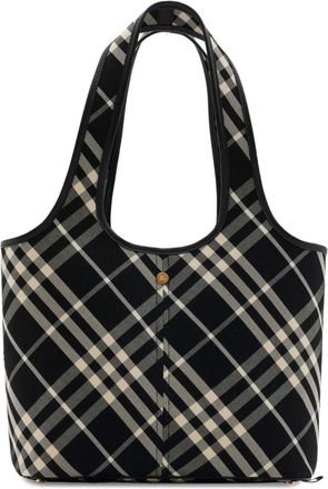 Burberry Nova Check cotton tote bag - women - Cotton/Calf Leather - One Size - Black