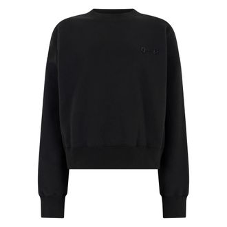 Gucci Cotton Jersey Sweatshirt met Borduursel - Dames - Sweatshirts - Zwart - S - Katoen - Hoodies & sweatvesten