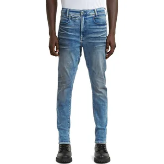 G-Star D-Staq 3D Slim Fit Jeans in Antique Blue Indy Repairs at Nordstrom, Size 31 X 30