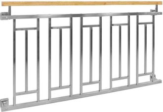 ECD Germany Ecd Germany Barandilla De Balc&oacute;n Estilo Franc&eacute;s Plateada Brillante 156x90 Cm De Acero Inoxidable, Baranda De Terraza Para Puerta O Ventana, Reja De Se