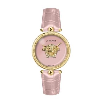 Versace Accessoires, Dames, Roze, ONE Size, Leer, Palazzo Watch
