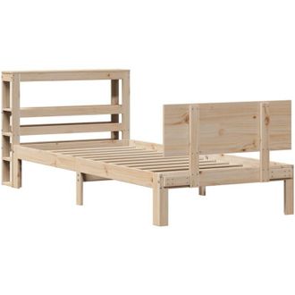 vidaXL Vidaxl - Bed Frame with Headboard without Mattress 75x190 cm Small Single