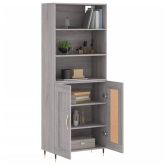 Berkfield Home Highboard Grey Sonoma 69.5x34x180 cm Engineered Wood
