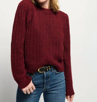 Nation Ltd Eboni Mock Neck Tuck Top In Danish Red