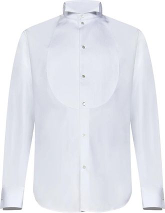 Emporio Armani Witte Wing Collar Tuxedo Shirt - Heren - Zakelijke Overhemden - Wit - 3XL - Katoen - Overhemden