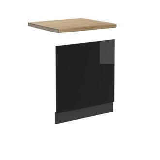 Vicco Panel Frontal R-line, Negro Brillo Intenso, 60 Cm, Et Roble, Vicco