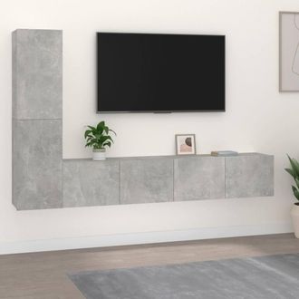Berkfield Home 4 Piece TV Cabinet Set Concrete Grey Engineered Wood