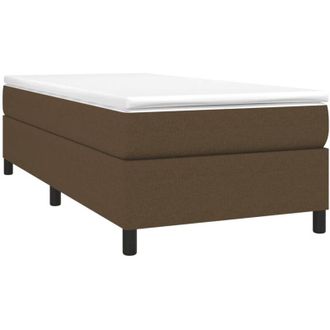 vidaXL Cama Box Spring Con Colch&oacute;n Tela Marr&oacute;n Oscuro 100x200 Cm Vidaxl