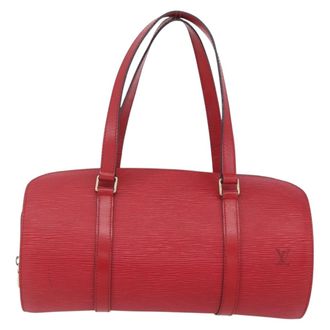 Louis Vuitton Soufflot Handbag Epi Leather Red Leather Handbag (Pre-Owned)