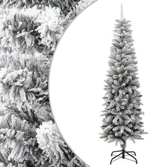 vidaXL &Aacute;rbol De Navidad Artificial Estrecho Con Nieve Pvc Y Pe 180 Cm Vidaxl