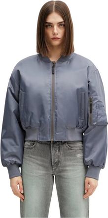 Anine Bing Cropped Leon Bomber - Dames - Bomber jackets - Grijs - S - Polyester - Jassen