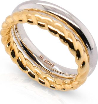 MAX + STONE 14k Gold Resin Filled Electroform Set of Two Rings