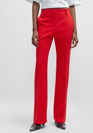 HUGO BOSS Womens Hovani Regular-Fit Trousers - Red - Size: 10