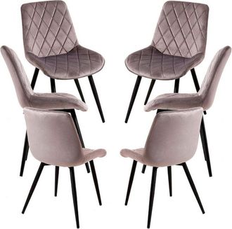 Regalos Miguel Packs Sillas Comedor - Pack 6 Sillas Min Terciopelo - Gris