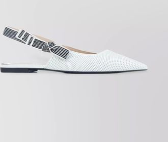 Dior pointed toe bow detail sandals with perforated design