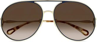 Chloé Zonnebril met piloten montuur - Goud