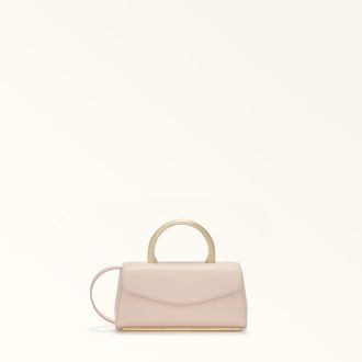 Furla Meridiana Mini Bag L Azalea Pink Sidney Calf Leather + Metal Handle Woman