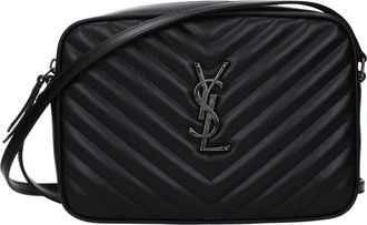 Saint Laurent Lou Donna Umh&auml;ngetasche aus schwarzem Leder