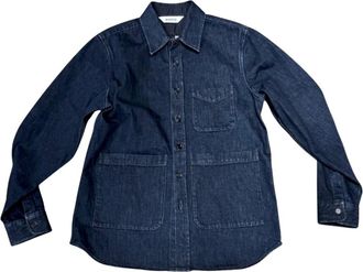 Aspesi Overhemden, Heren, Blauw, M, Denim, Selvedge Denim Overshirt