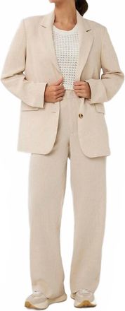 Esqualo Oversized Linen Blazer In Natural