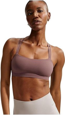 Nike Dri-FIT Zenvy Strappy Light Support Padded Sports Bra Womens Bra Tattoo/White : LG (US 12-14), Polyester/Spandex