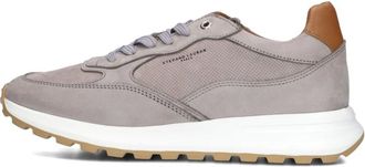 Stefano Lauran Schoenen, Heren, Grijs, 45 EU, Grijze Vetersneakers voor Heren