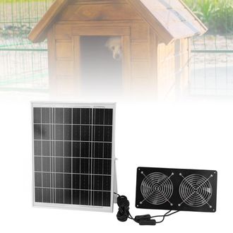 Infinite Ventilador Solar Doble De 30 W Con Clasificaci&oacute;n Ip65, Placa De Aluminio De 17 Mm Y Cristal Templado: Kit De Ventilaci&oacute;n Para Casas, Refugios De Anima