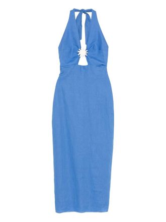 Cala de la Cruz Orly halterneck cut-out midi dress - Blue