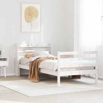 vidaXL Estructura De Cama Con Cabecero Sin Colch&oacute;n Blanco 100x200 Cm Vidaxl