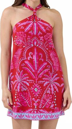 Sugarlips Amory Halter Mini Dress In Burgundy Pink