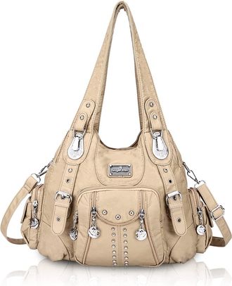 Angel Kiss Handbags for Women Soft PU Leather Large Hobo Bags for Women Top Handle Satchel Shoulder Bag Top Handle Satchel, 158 23apricot-us, One Size