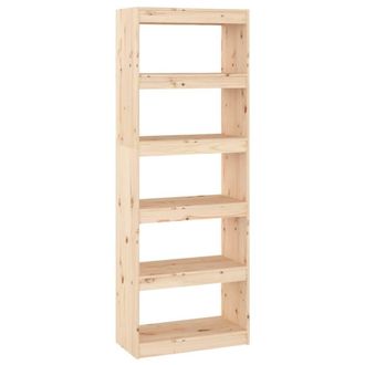 Berkfield Home Book Cabinet/Room Divider 60x30x167.5 cm Solid Wood Pine in Light Brown