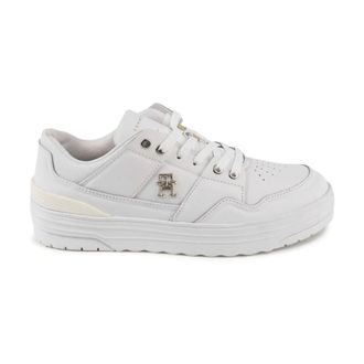 Tommy Hilfiger Sneakers, female, White, Size: 11 US White Leather Platform Sneaker