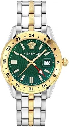 Versace Greca Time GMT Horloge - Dames - Horloges - Grijs - ONE Size - Accessoires