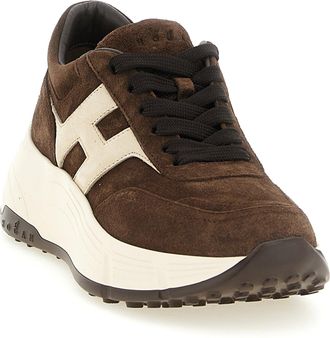 Hogan Womens Brown Calfskin Athletic Sneakers