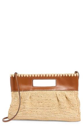 Staud Lena Raffia Clutch in Natural/tan at Nordstrom