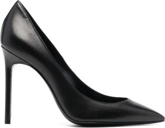 Saint Laurent Anja 105 Black Leather Pointed Toe Pumps Size 36.5