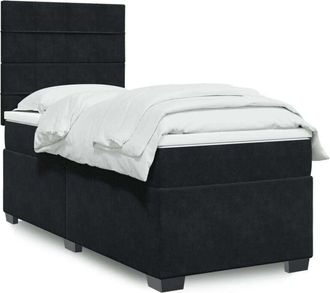 vidaXL Vidaxl - Cama Box Spring Con Colch&oacute;n Terciopelo Negro 90x200 Cm