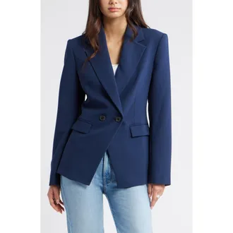 Open Edit The Icon Hourglass Blazer in Navy Iris at Nordstrom Rack, Size Xx-Small